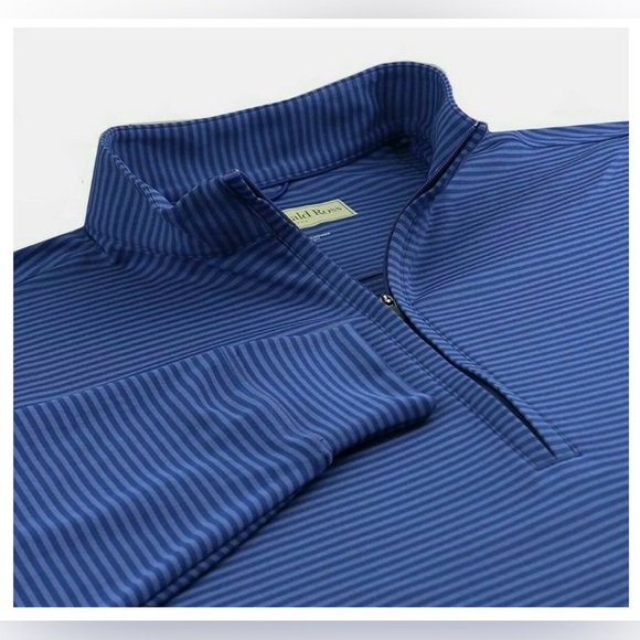 Donald Ross S Blue Striped Golf Performance Half 1/2 Zip Fairway Pullover Top - Picture 7 of 7